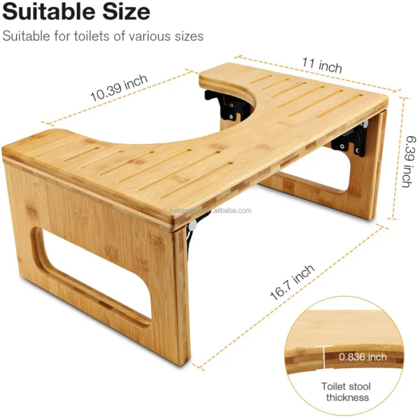 Loon Bamboo Toilet Stool - Image 3